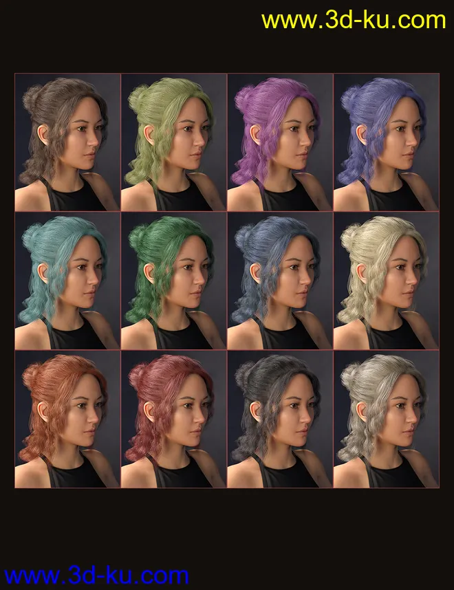 Sprite's Lovely Hair for Genesis 8 Female(s)模型的图片6