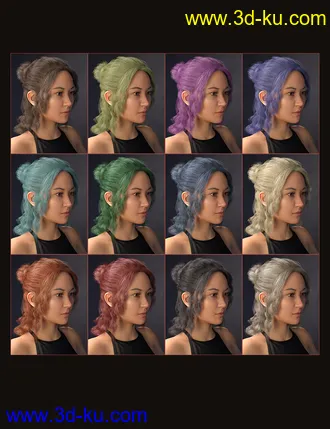 3D打印模型Sprite's Lovely Hair for Genesis 8 Female(s)的图片