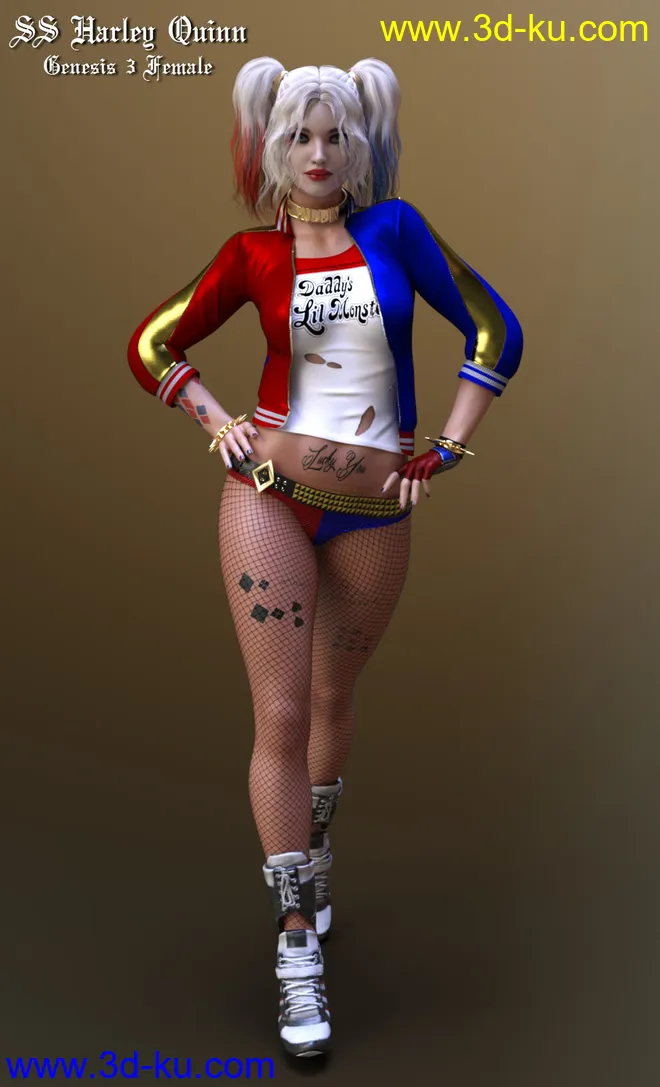 SS Harley Quinn for G3F模型的图片1