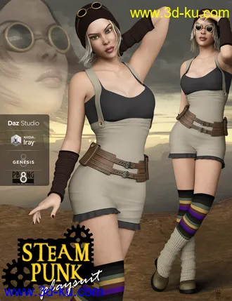 3D打印模型Steampunk Playsuit Outfit Set for Genesis 8 Female(s)的图片