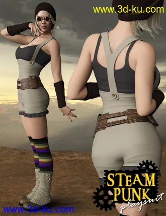 3D打印模型Steampunk Playsuit Outfit Set for Genesis 8 Female(s)的图片