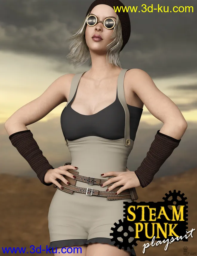 Steampunk Playsuit Outfit Set for Genesis 8 Female(s)模型的图片15