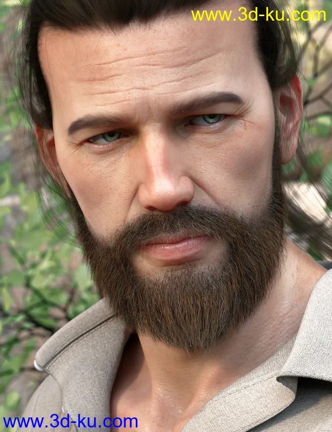 Stranded Whiskers for Genesis 8 Male(s)模型的图片1