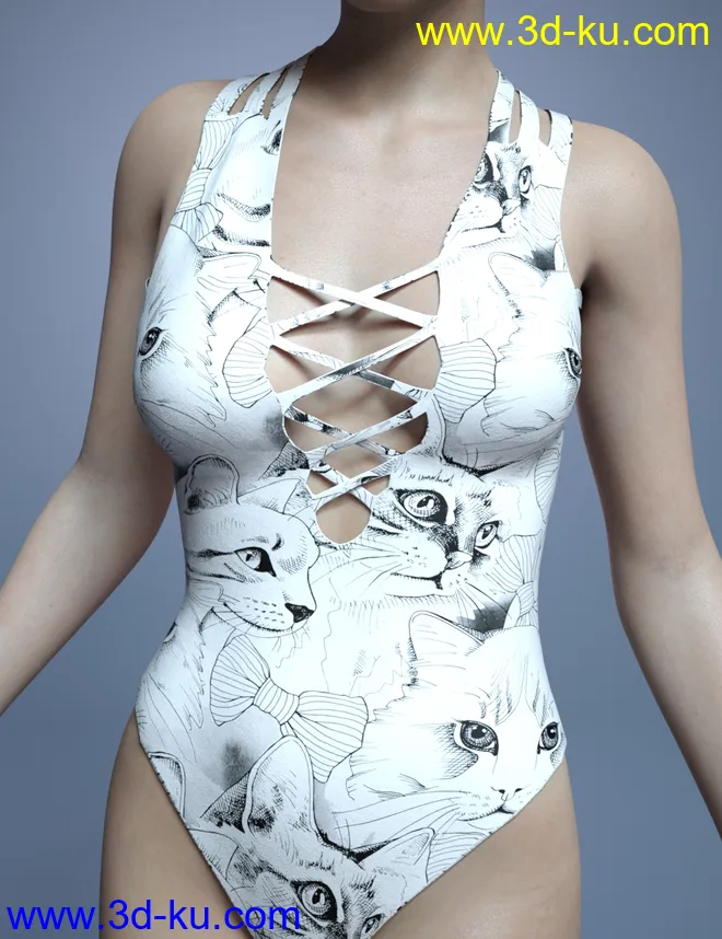 Strappy Swimsuit for Genesis 8 Female(s)模型的图片4