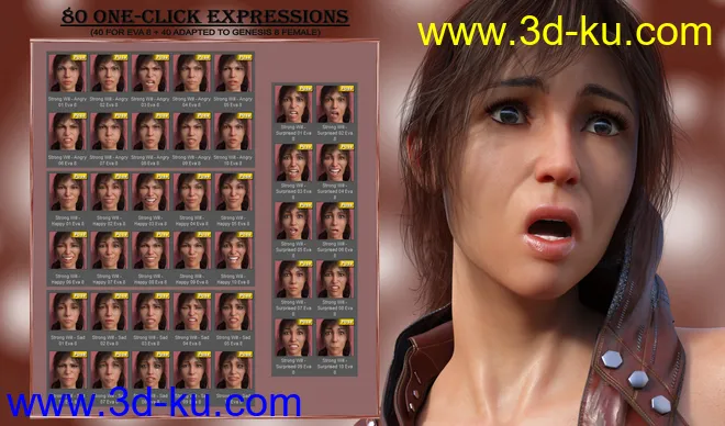 Strong Will - Expressions for Genesis 8 Female(s)模型的图片6