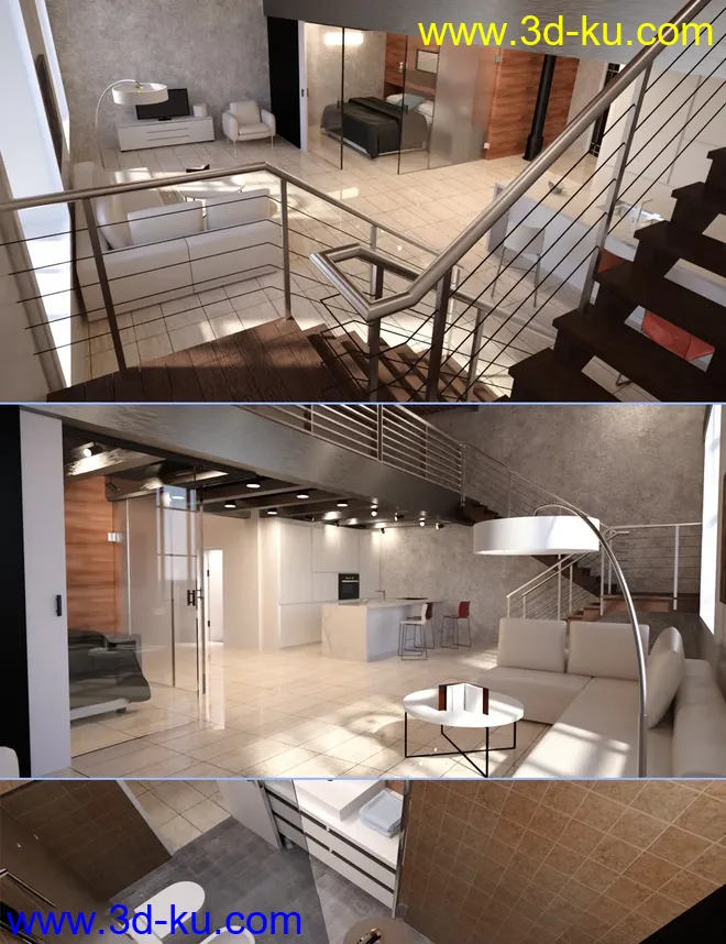 Studio Loft Apartment模型的图片1