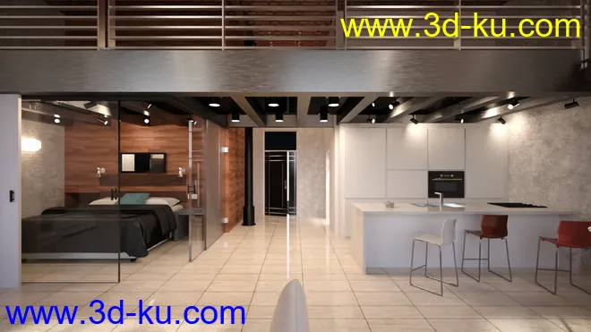 Studio Loft Apartment模型的图片4