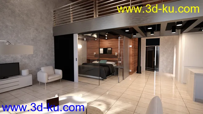 Studio Loft Apartment模型的图片5