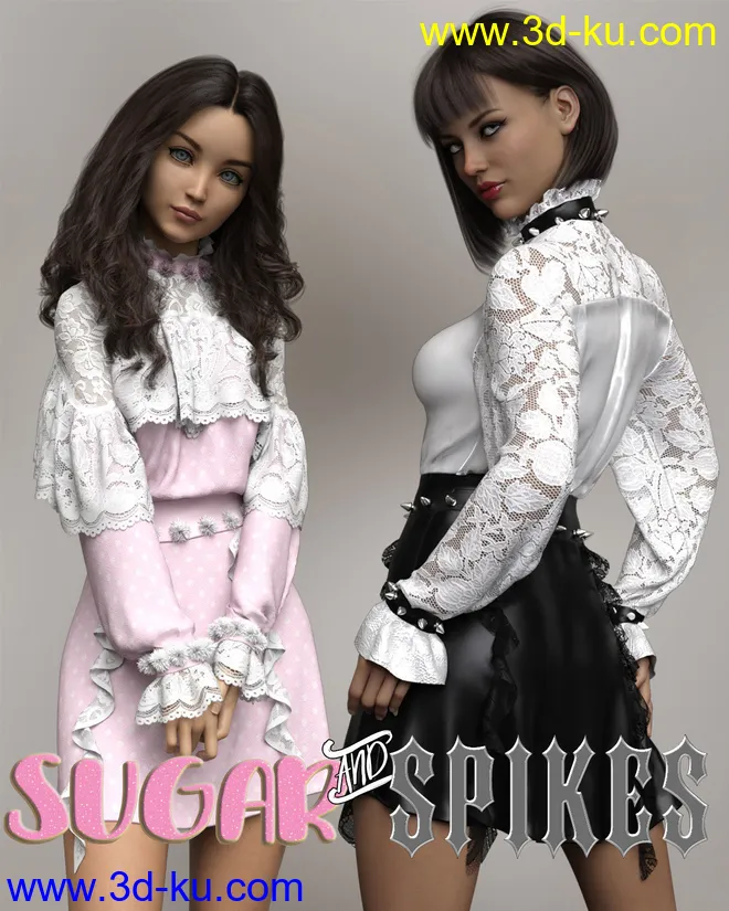 Sugar and Spikes dForce dress for Genesis 8 Females模型的图片1