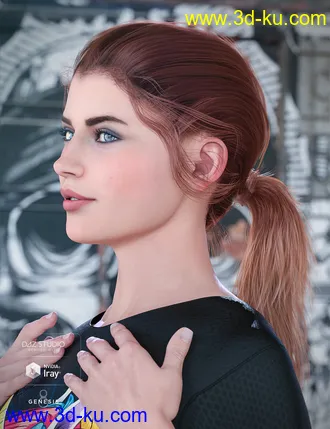 3D打印模型Summer Sidetail Hair for Genesis 8 Female(s)的图片