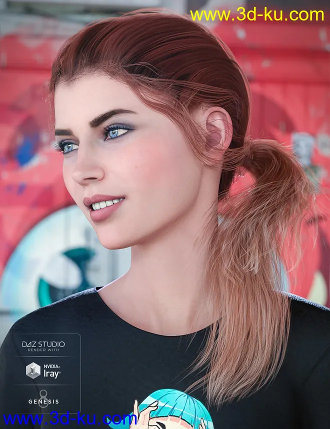 Summer Sidetail Hair for Genesis 8 Female(s)模型的图片5
