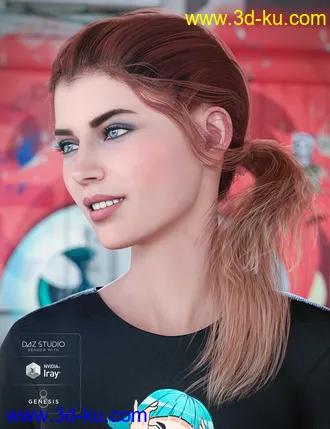3D打印模型Summer Sidetail Hair for Genesis 8 Female(s)的图片