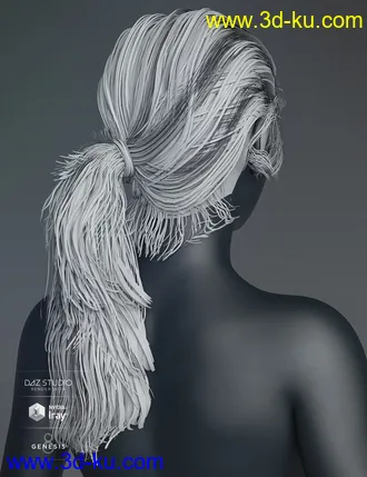 3D打印模型Summer Sidetail Hair for Genesis 8 Female(s)的图片