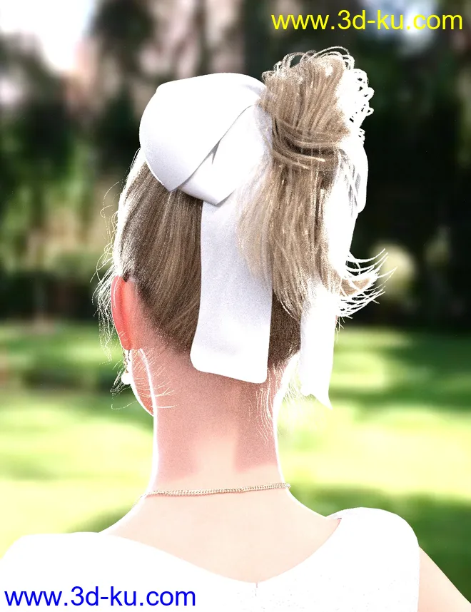 Sylvia Tied Bun Hair for Genesis 8 Female(s)模型的图片5