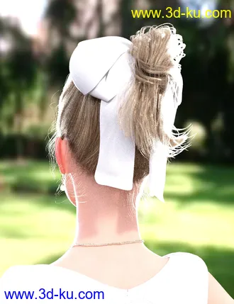 3D打印模型Sylvia Tied Bun Hair for Genesis 8 Female(s)的图片