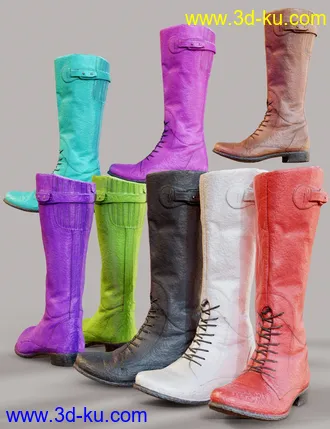 3D打印模型Tall Lace Boots for Genesis 8 Female的图片