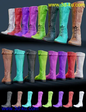 3D打印模型Tall Lace Boots for Genesis 8 Female的图片