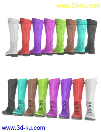 3D打印模型Tall Lace Boots for Genesis 8 Female的图片