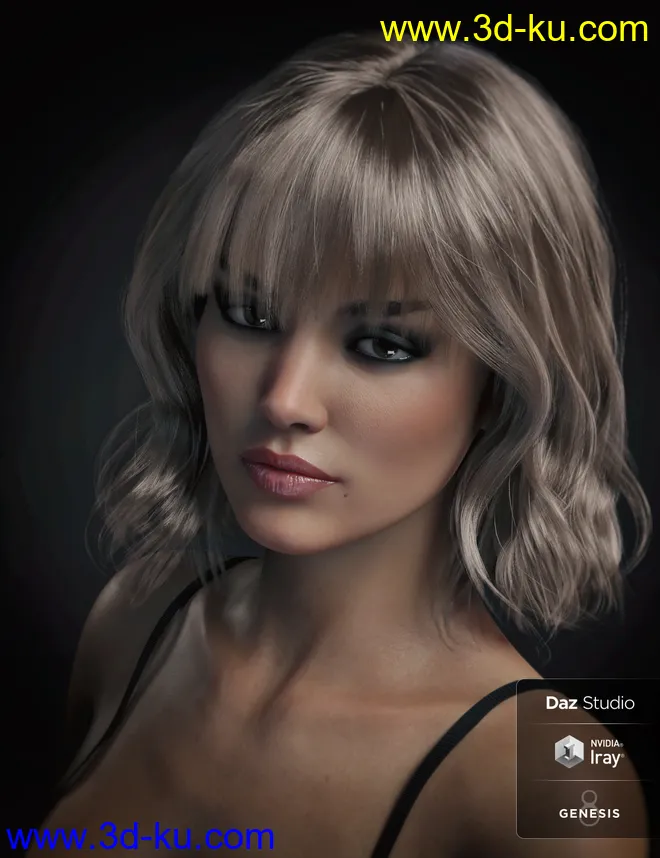 Taylor Hair For Genesis 8 Female(s)模型的图片1