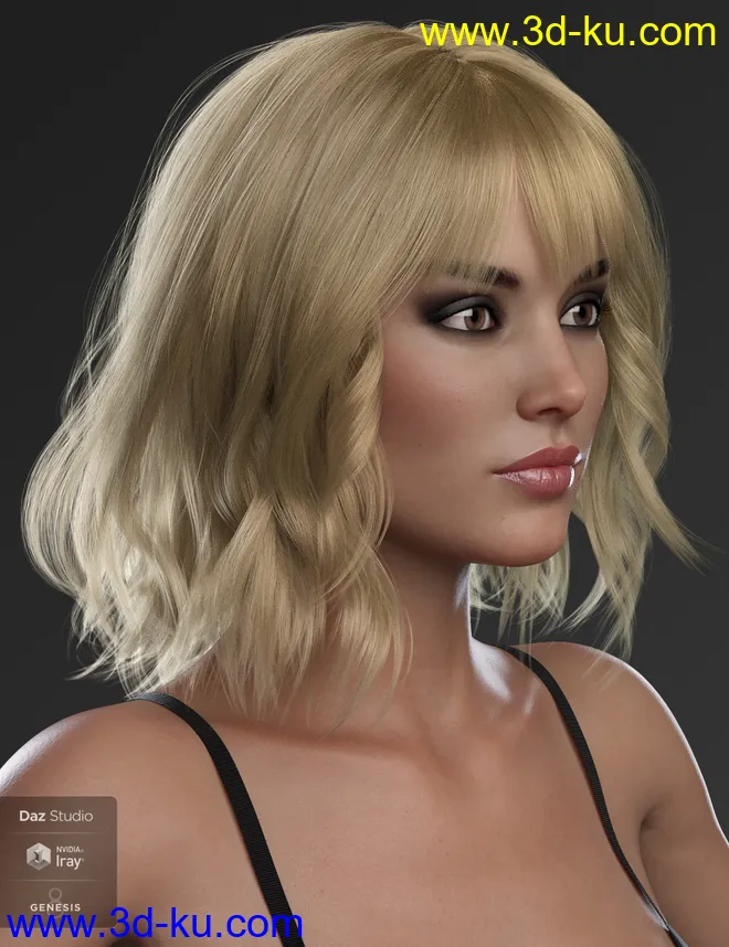 Taylor Hair For Genesis 8 Female(s)模型的图片2