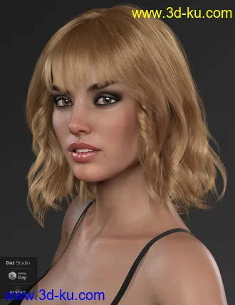 3D打印模型Taylor Hair For Genesis 8 Female(s)的图片