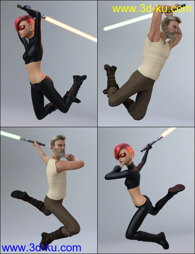 The Universal Weapons Prop and Poses for Genesis 3 and 8模型的图片2