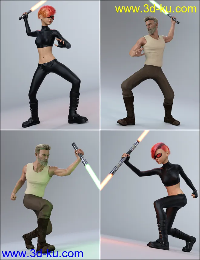 The Universal Weapons Prop and Poses for Genesis 3 and 8模型的图片3
