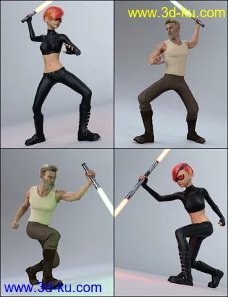 3D打印模型The Universal Weapons Prop and Poses for Genesis 3 and 8的图片