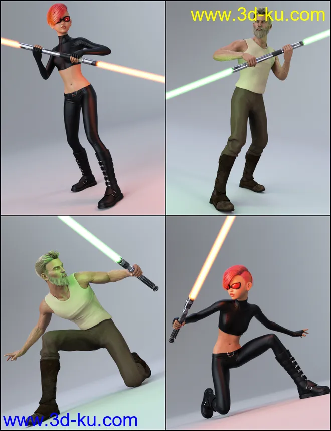 The Universal Weapons Prop and Poses for Genesis 3 and 8模型的图片5