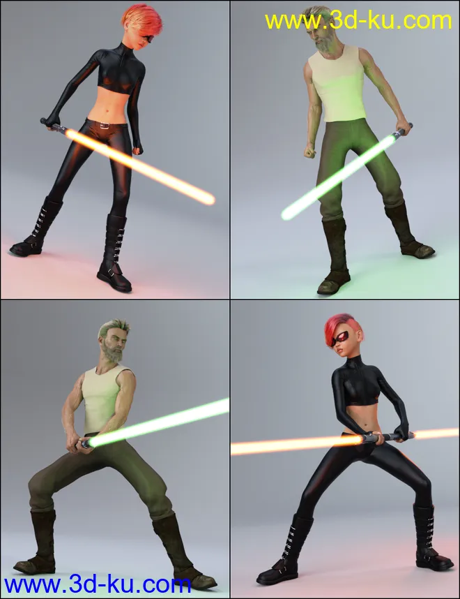 The Universal Weapons Prop and Poses for Genesis 3 and 8模型的图片6