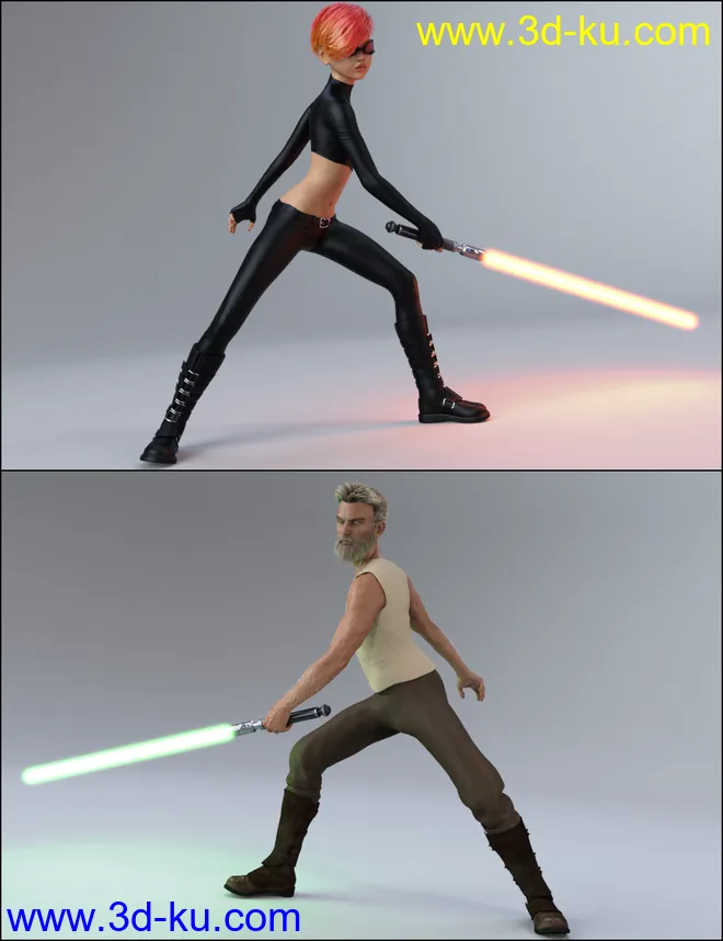 The Universal Weapons Prop and Poses for Genesis 3 and 8模型的图片7
