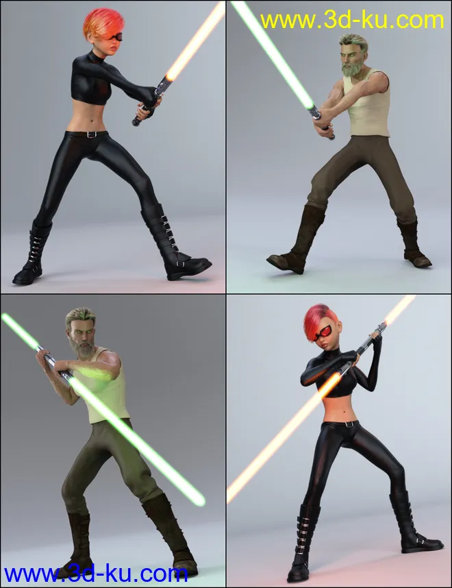 The Universal Weapons Prop and Poses for Genesis 3 and 8模型的图片8
