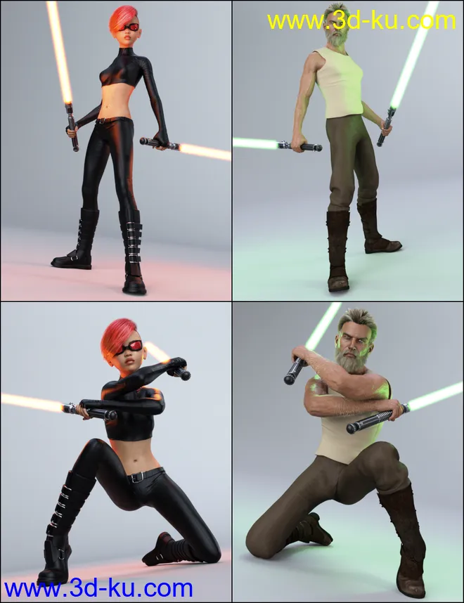 The Universal Weapons Prop and Poses for Genesis 3 and 8模型的图片9
