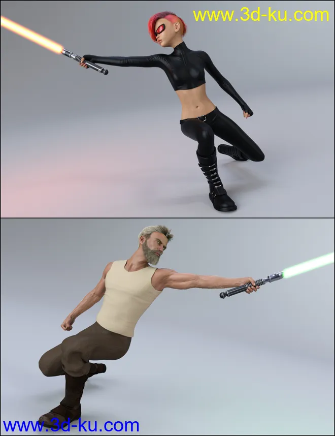 The Universal Weapons Prop and Poses for Genesis 3 and 8模型的图片10