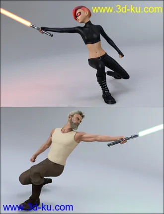 3D打印模型The Universal Weapons Prop and Poses for Genesis 3 and 8的图片