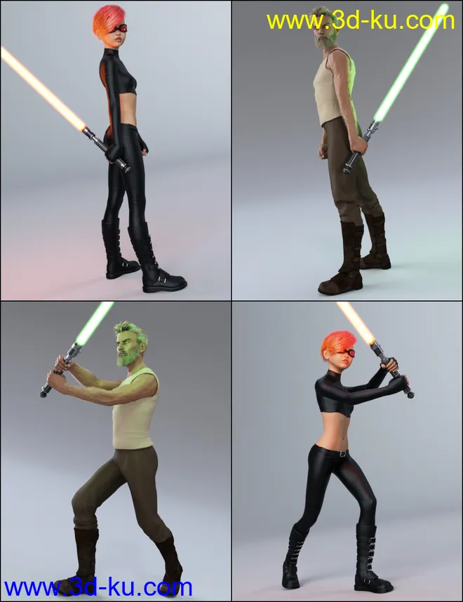 The Universal Weapons Prop and Poses for Genesis 3 and 8模型的图片11