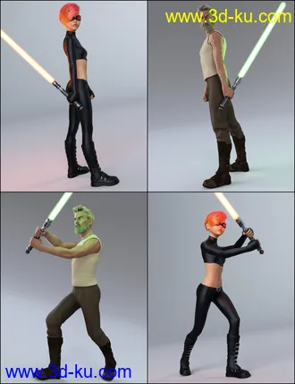 3D打印模型The Universal Weapons Prop and Poses for Genesis 3 and 8的图片