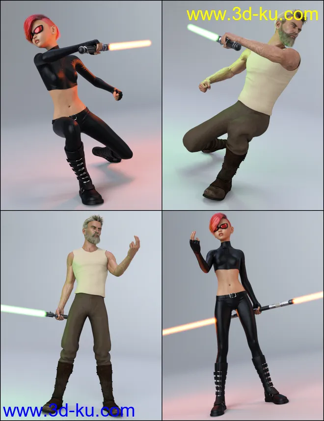 The Universal Weapons Prop and Poses for Genesis 3 and 8模型的图片14