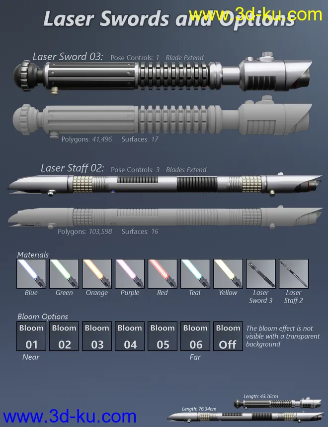 The Universal Weapons Prop and Poses for Genesis 3 and 8模型的图片17