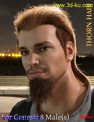 3D打印模型Thorn Hair and Beards for Genesis 8 Male(s)的图片