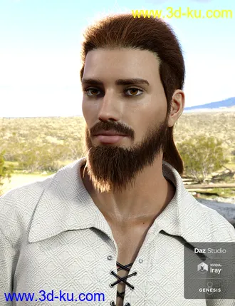 3D打印模型Thorn Hair and Beards for Genesis 8 Male(s)的图片