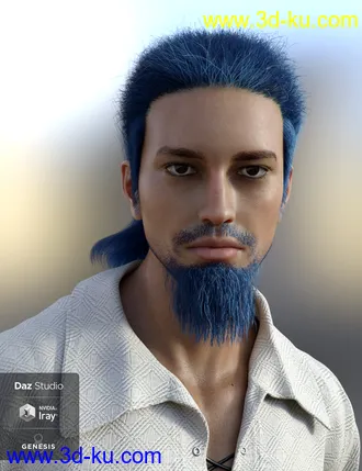 3D打印模型Thorn Hair and Beards for Genesis 8 Male(s)的图片