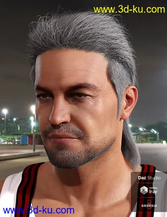 3D打印模型Thorn Hair and Beards for Genesis 8 Male(s)的图片