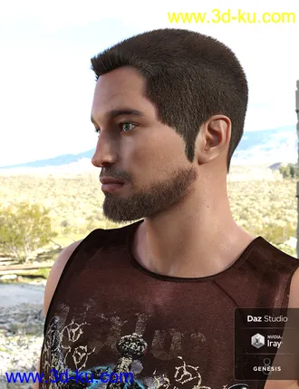 3D打印模型Thorn Hair and Beards for Genesis 8 Male(s)的图片