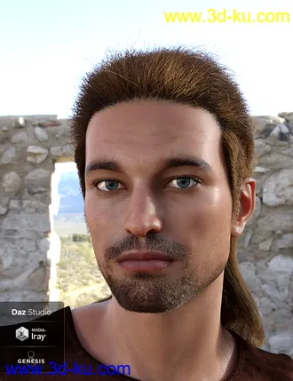 3D打印模型Thorn Hair and Beards for Genesis 8 Male(s)的图片