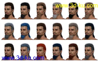 3D打印模型Thorn Hair and Beards for Genesis 8 Male(s)的图片