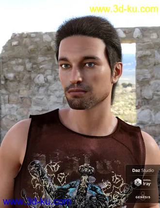 3D打印模型Thorn Hair and Beards for Genesis 8 Male(s)的图片