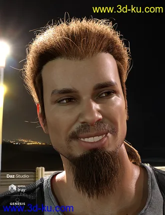 3D打印模型Thorn Hair and Beards for Genesis 8 Male(s)的图片
