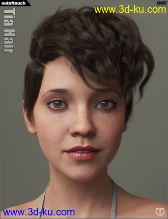 3D打印模型Tia Hair for Genesis 3 and 8 Female(s)的图片