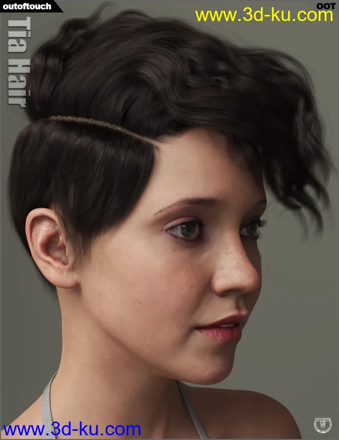 Tia Hair for Genesis 3 and 8 Female(s)模型的图片2